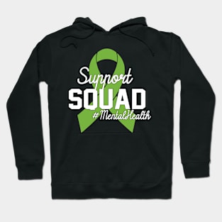 Support Squad Mental Health Awareness Lime Green Ribbon Hoodie